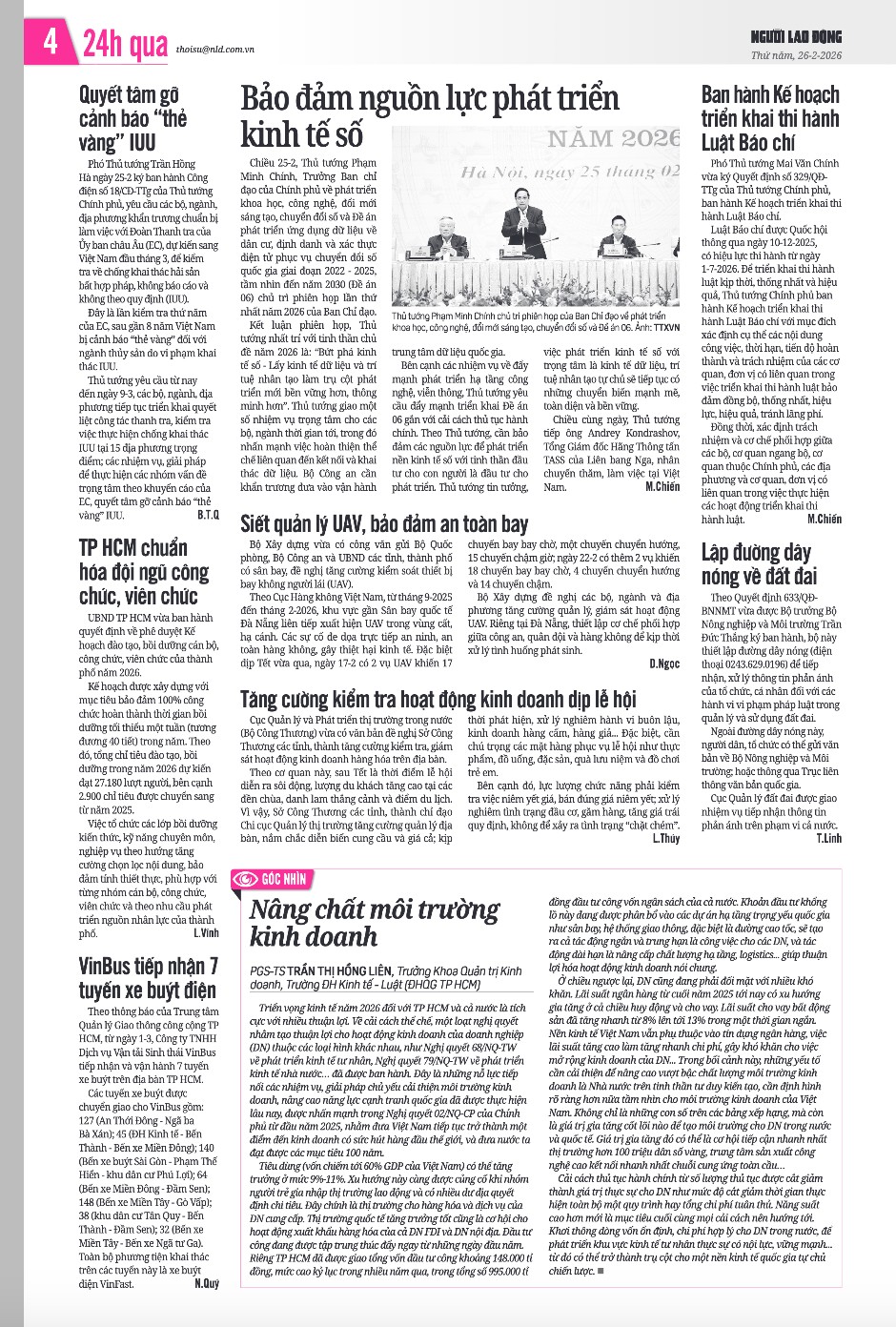 Nâng chất môi trường kinh doanh