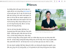 Trả lời phỏng vấn Báo Dân Trí: Việt Nam – Australia: Những “mỏ vàng” hợp tác về nông sản, năng lượng, khởi nghiệp Quan hệ hữu nghị Việt Nam - Australia